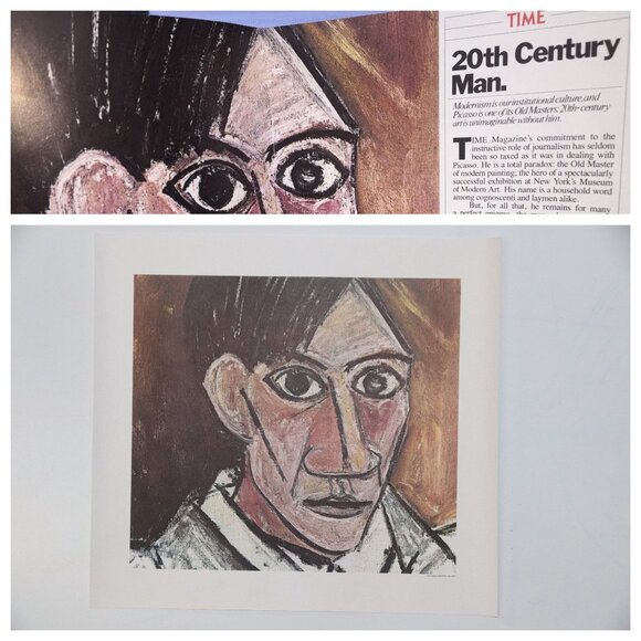 Picasso Self Portrait Print The National Prague Gallery Poster Produced By Time - Picture 3 of 7